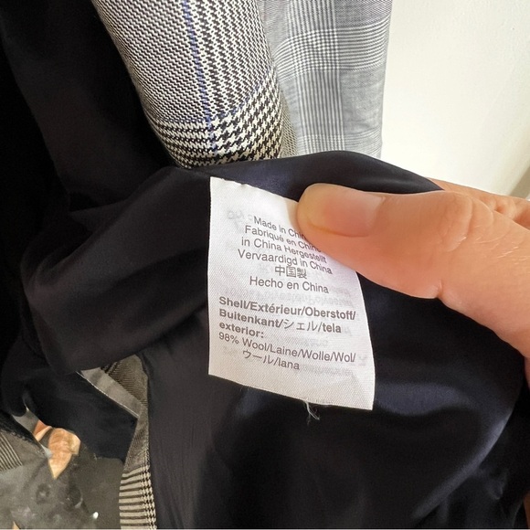 J Crew Wool Glen Plaid Ruffle Pocket Blazer in Classic Gray - Picture 11 of 13